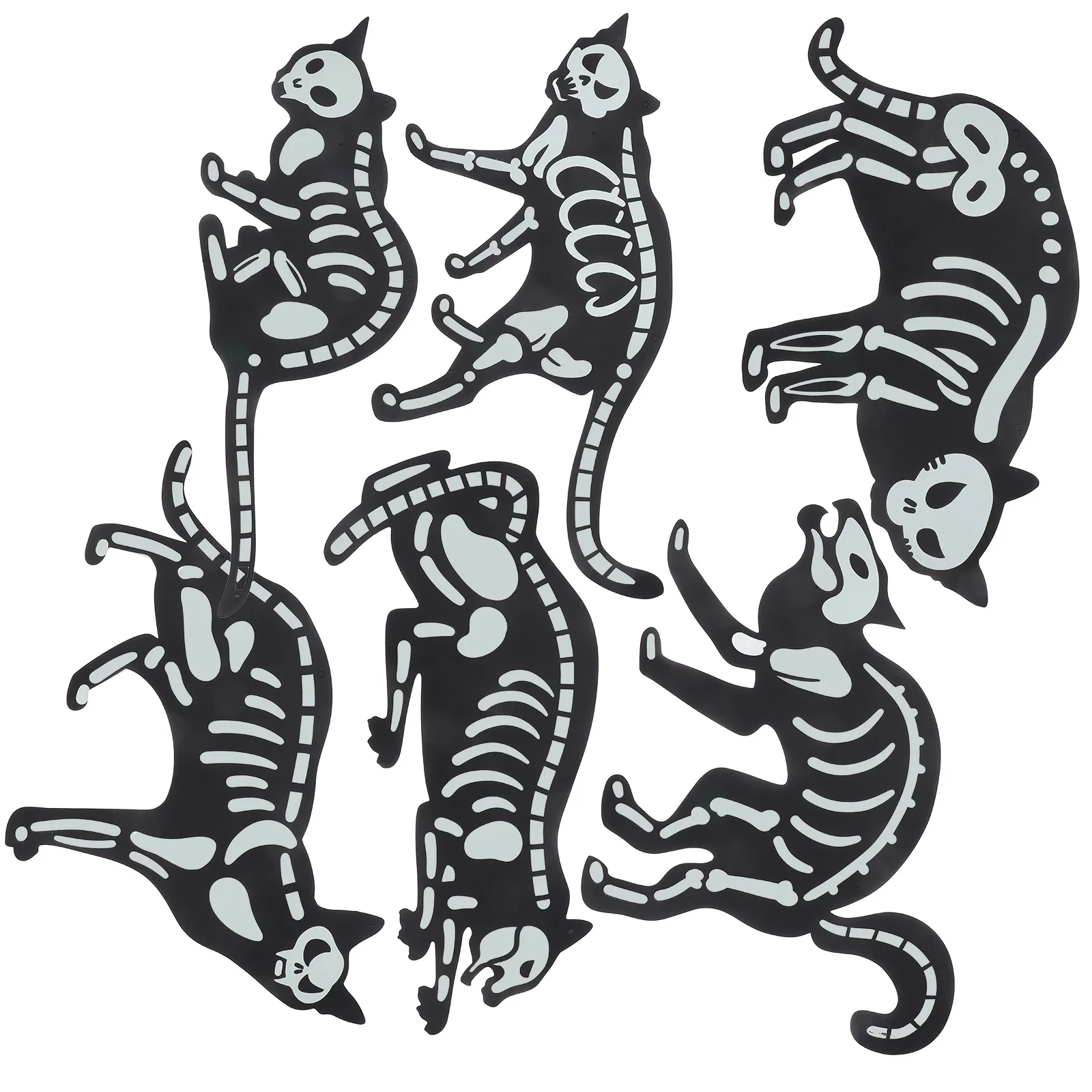 

6PCS Halloween Cat Decoration Glow in Dark Outdoor Yard Stake Spooky Garden Lawn Props Night Light Grave Marker Horror