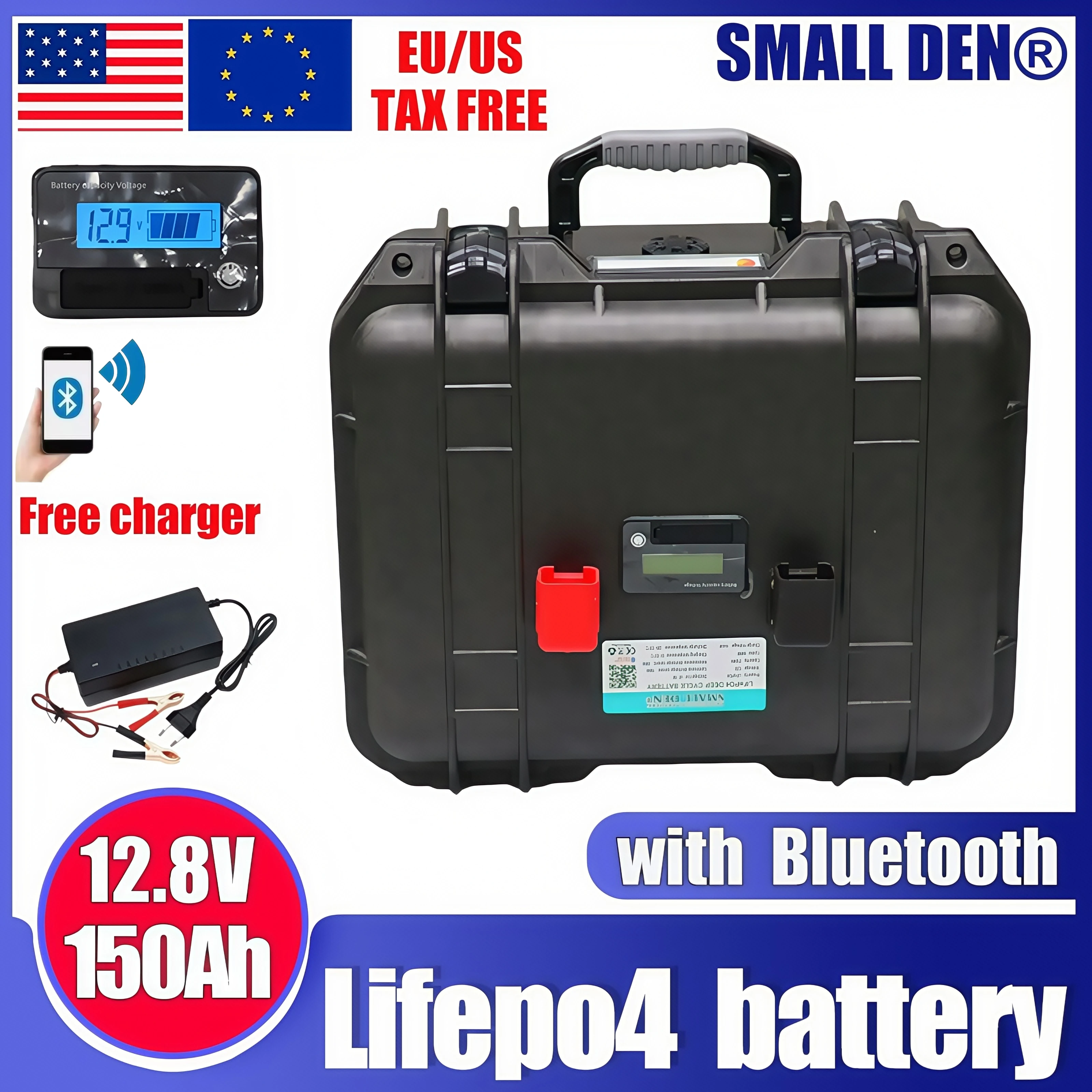 

Bluetooth BMS LiFePO4 Аккумулятор 12 В 30 Ач-150 Ач для гольф-автомобилей RV EV - литий-железо-фосфатная аккумуляторная батарея