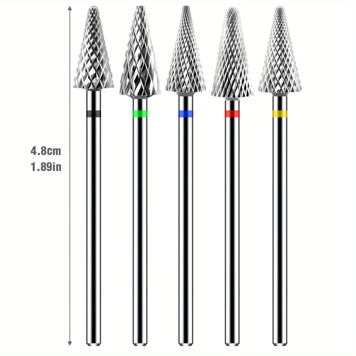 Punta da trapano per unghie professionale a forma di cono in metallo duro 3/32 "fresa per manicure utensile per accessori per trapano elettrico con fresa rotativa