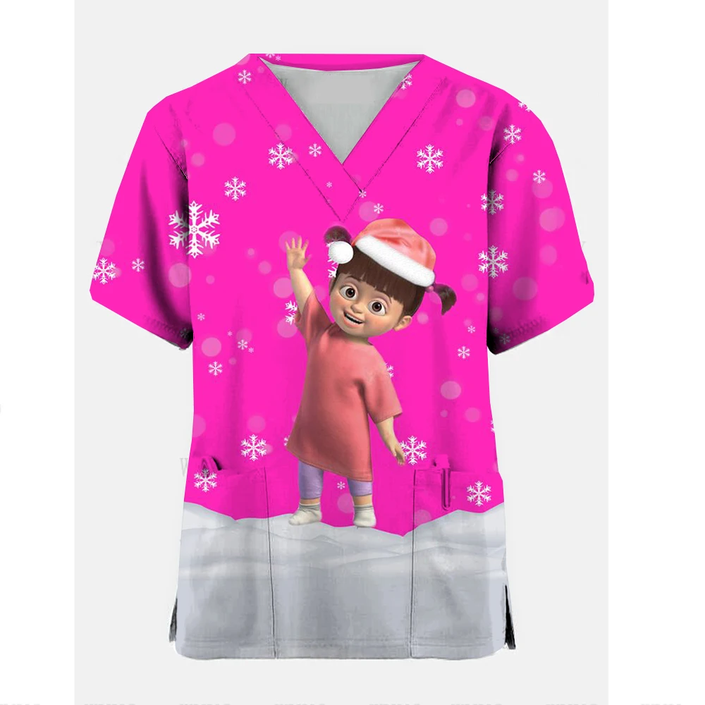 Disney Toy Story Print Dentistry pet doctor workwear Medical scrubs nursing uniform surgical top Christmas clothing women