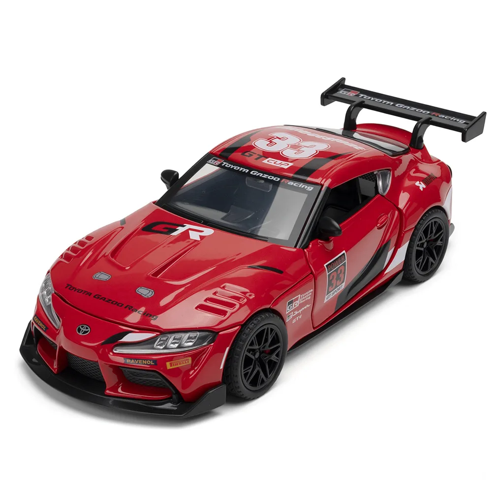 

Модель спортивного автомобиля SUPRA GT4 из сплава, масштаб 1:32, украшение интерьера, детские игрушки, подарки