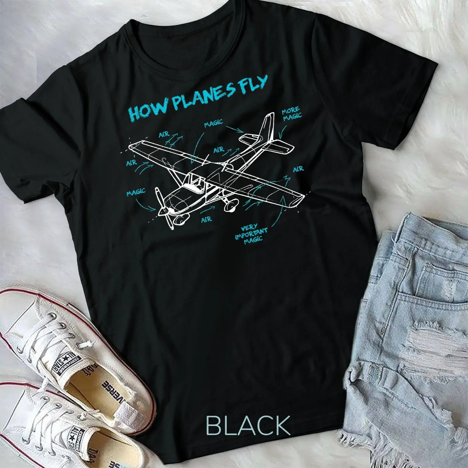 How Planes Fly Funny Aviation Gift RC Plane Pilot T-Shirt Unisex T-shirt