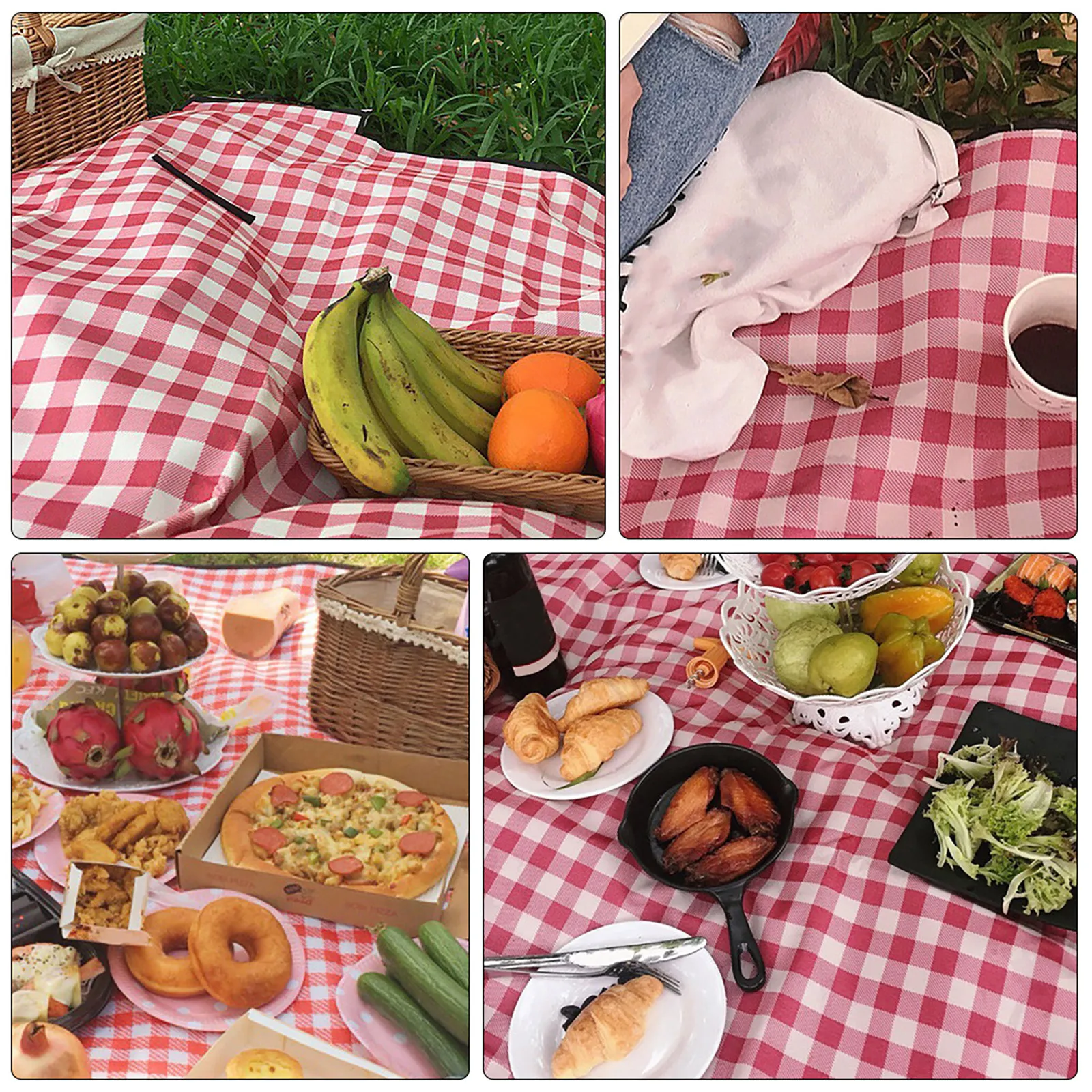 

Plaid Picnic Mat Extra Thick Beach Blanket for Outdoor Activities Sand Grass Insect Protection Family Picnic Camping