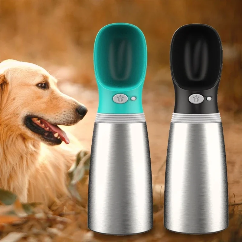 

Dog Water Bottle for Travel StainlessSteel Dog Insulated Cup for Outdoor Hiking Drink Dispenser for AllSize Breeds