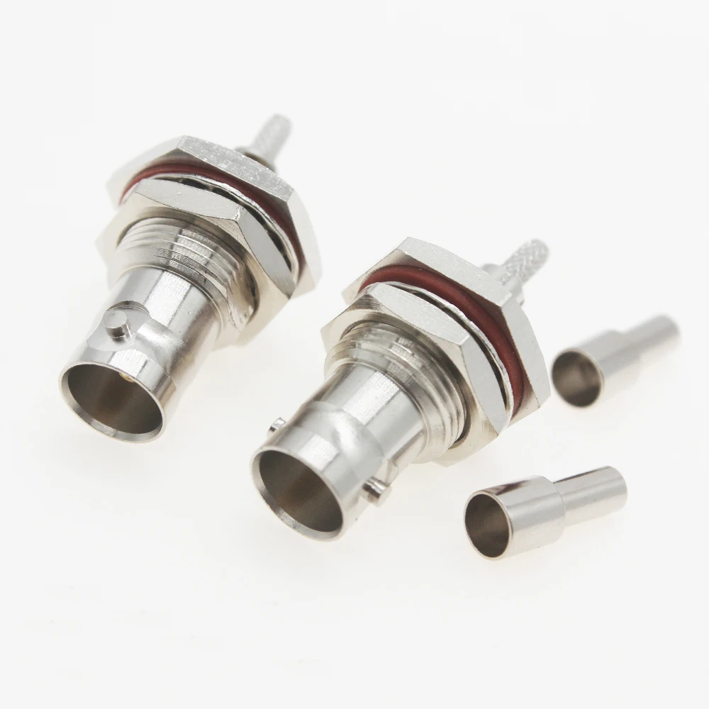 10pcs/lot 4TYPES BNC Male Plus/Female Jack Window Q9 Crimp RG174 LMR100 RG316 RG179 Cable RF Connector 50/75 Ohm