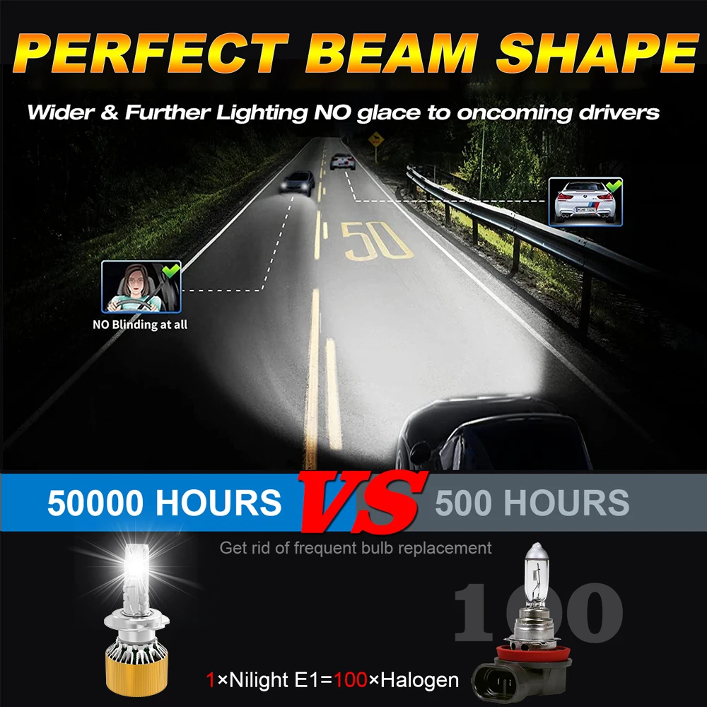 H7 H4 LED CANBUS المصباح 18-core CSP رقاقة سيارة العلوي 1000000LM 1000 واط عالية الطاقة H4 H1 H11 9005 HB3 9006 HB4 9012 مصباح تلقائي