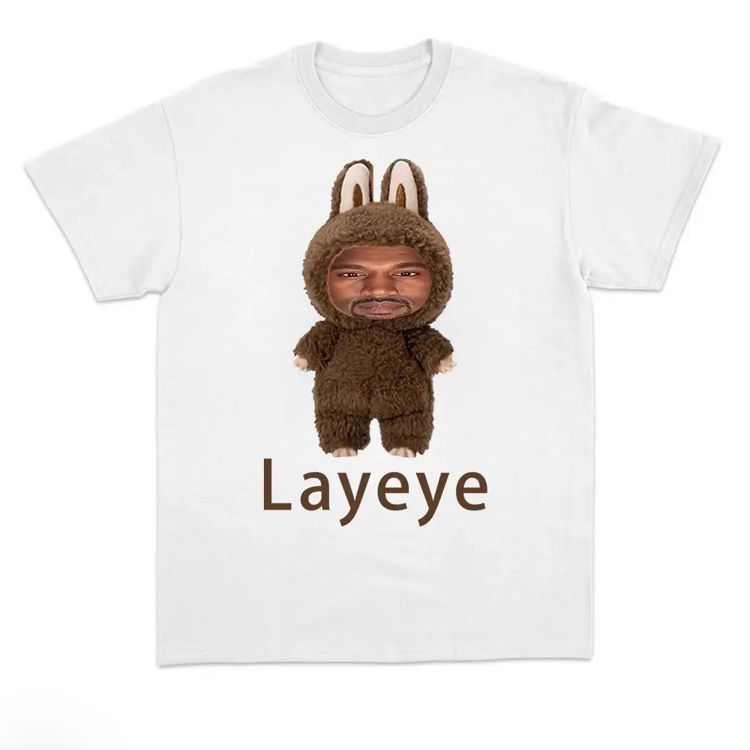 تي شيرت Parody Kanye Layeye تي شيرت إبداعي بأكمام قصيرة وممتع نقي وتي شيرت مضحك لكل من النساء