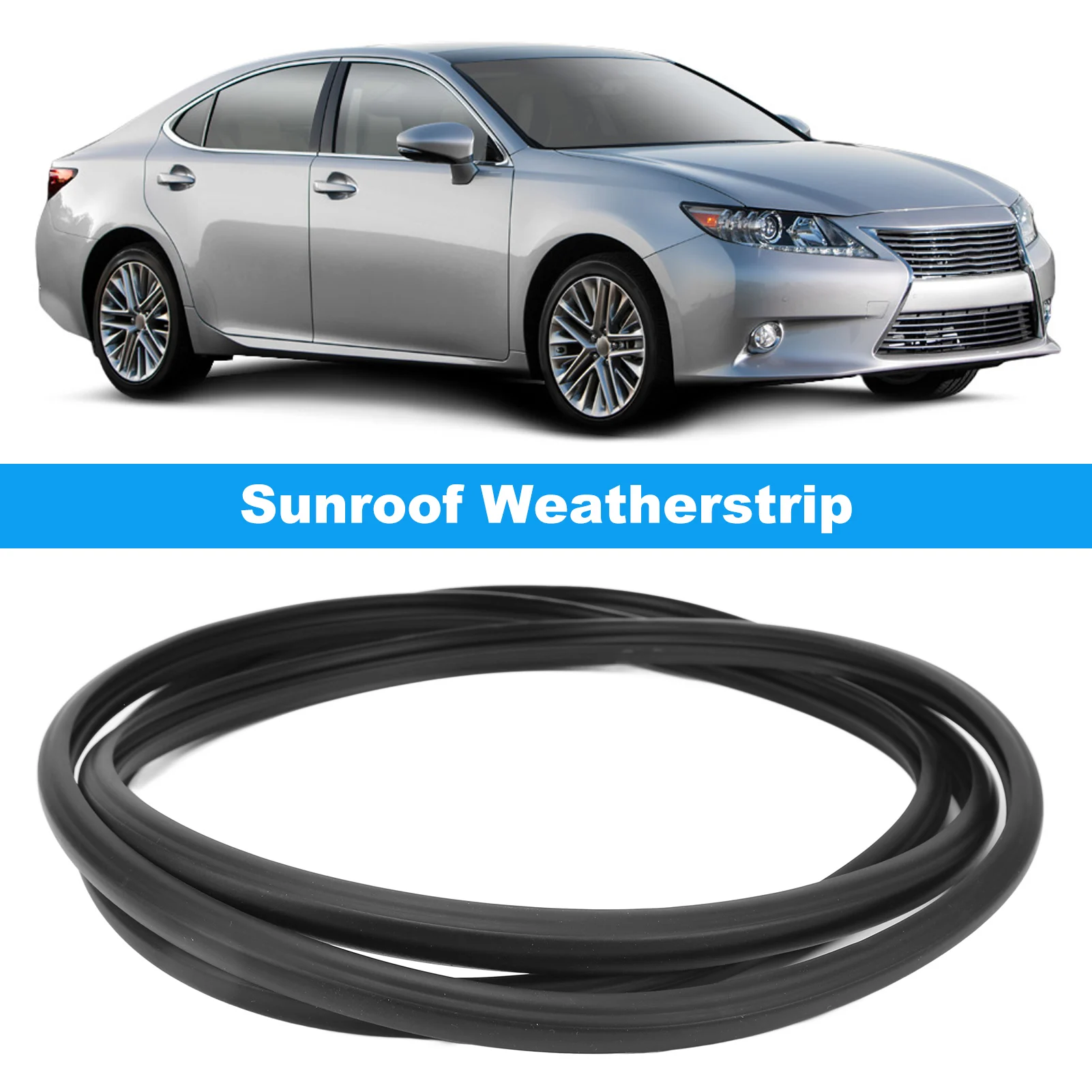 Sunroof Weatherstrip Sunroof Sealing Strip Rubber Black Leakproof Flexible 63251‑30100 for GS350 GS450h ES350 ES300 6325130090
