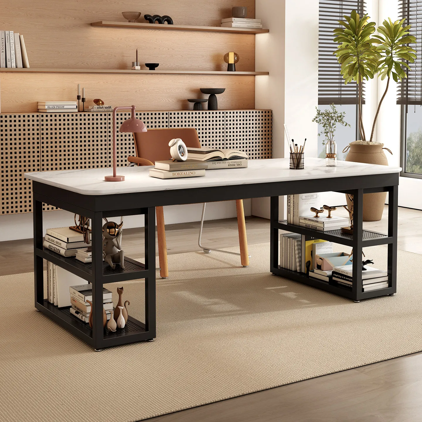 Simple desk shelf, metal support base, rock slab tile, dining table foot, marble table leg, light luxury table rack. 4