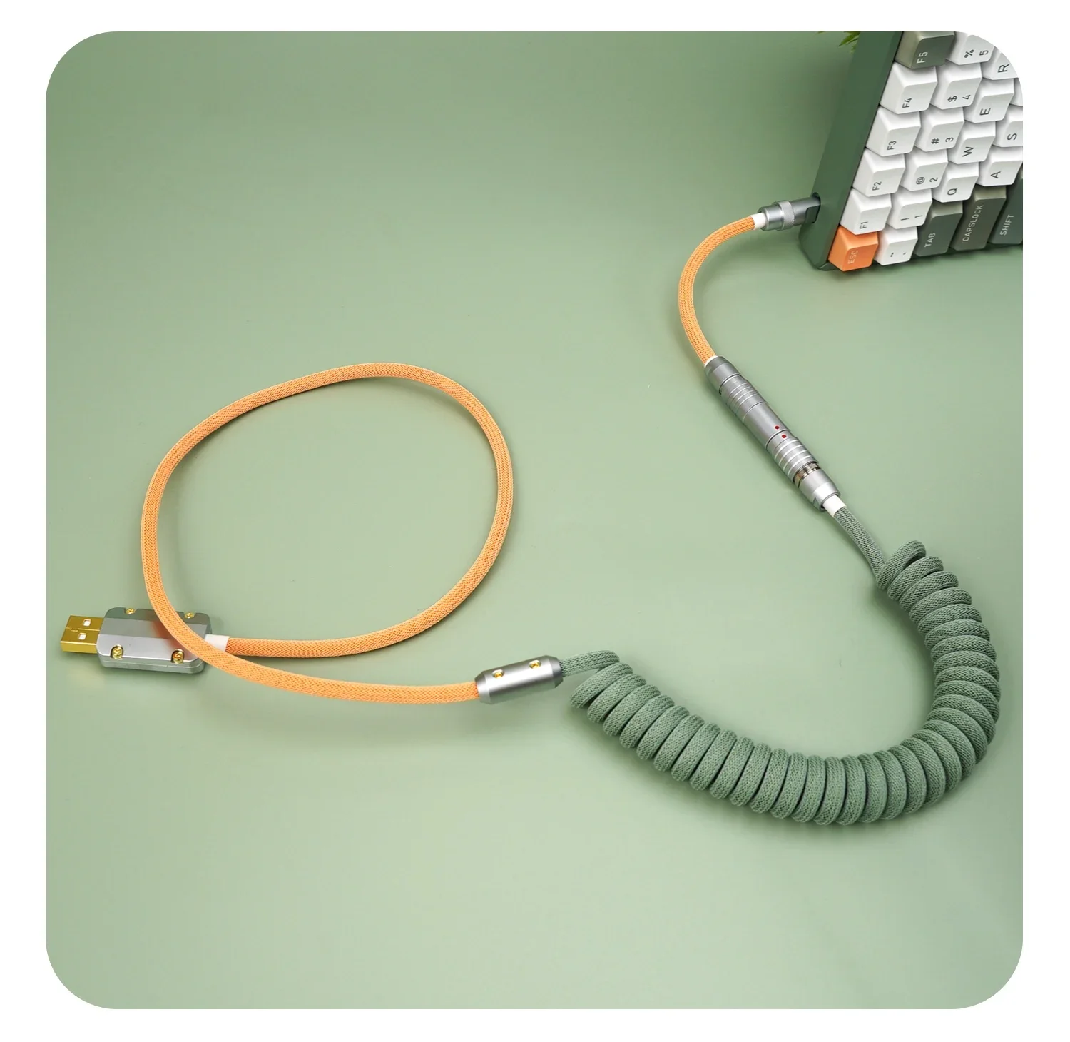 

GeekCable Pure Manual Computer Mechanical Keyboard Braided Theme line IQUNIX color Scheme F96 avocado