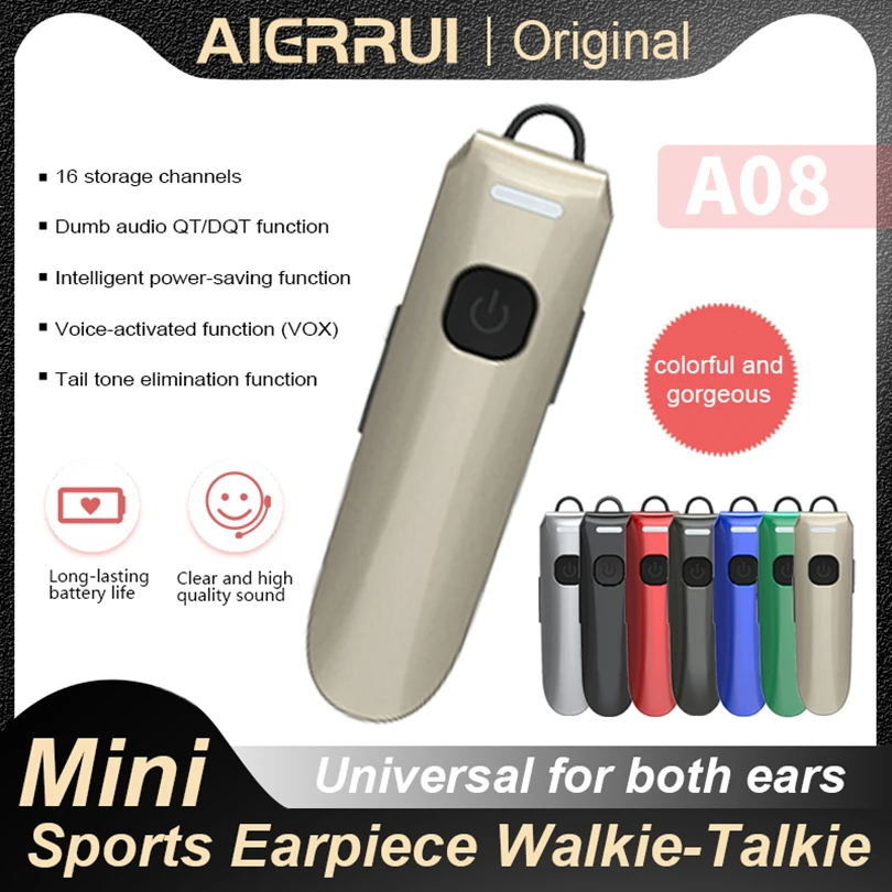 aierrui-a08-カラフルミニポータブル耳掛け式ウォーキートーキー（美容院、ホテル、ktv、レストラン、美容室向け）