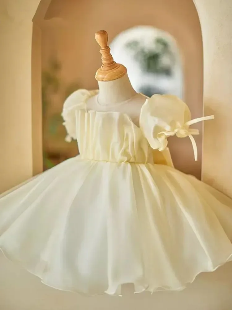 2024 New Children\'s Host Piano Performance Ball Gown Wedding Birthday Baptism Party Flower Girl Dresses A4138 Vestidos