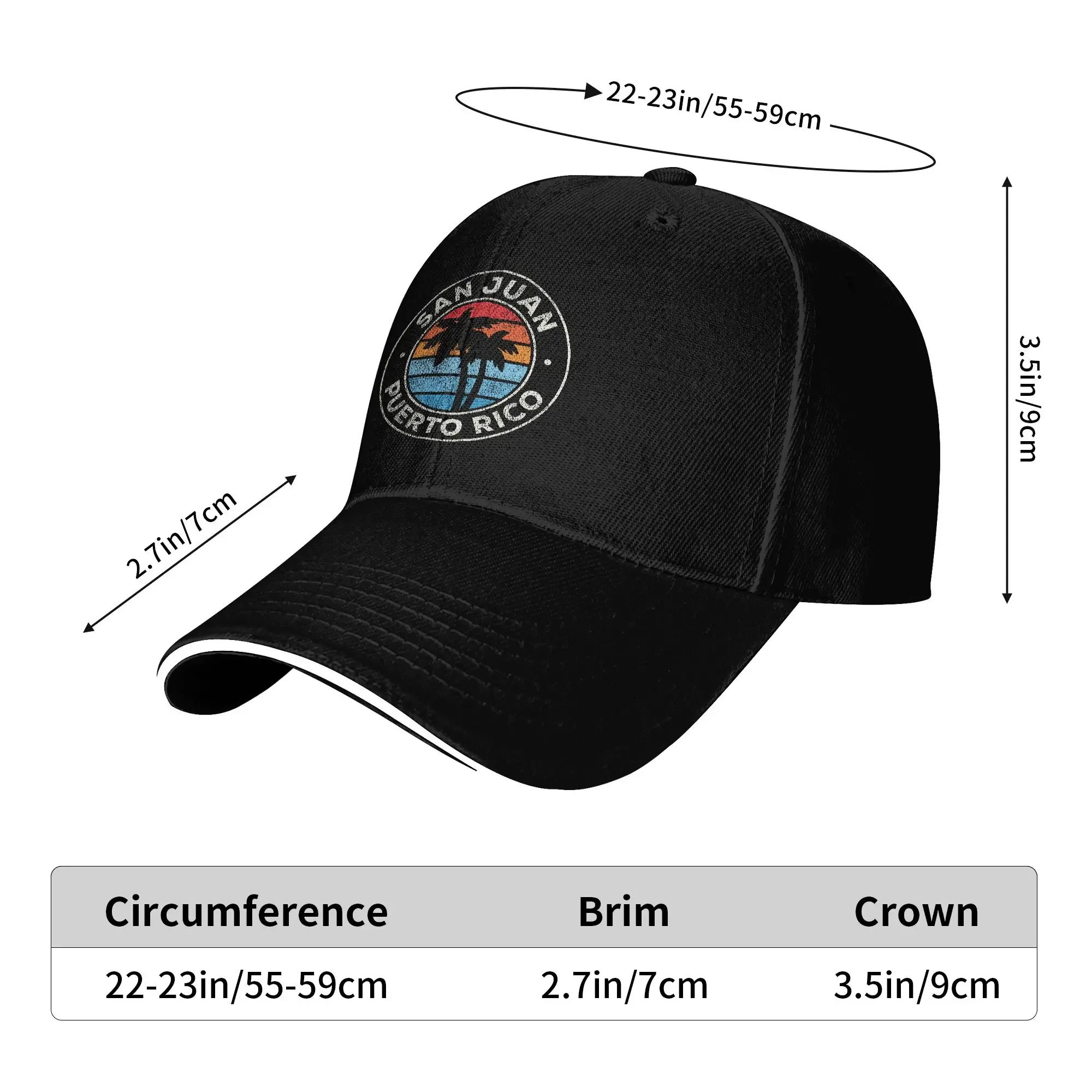 San Juan Puerto Rico Vintage Graphic Retro 70s Baseball Cap Men Women Print Hip Hop Hats Summer Streetwear Hot Sale Snapback Cap