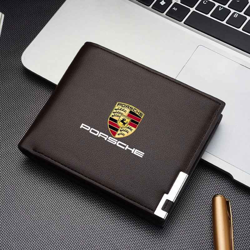 Leather Car Driver License Credit Card Holder Business Wallet For Porsche Cayenne Panamera Macan 911 718 Taycan Cayman Accessory