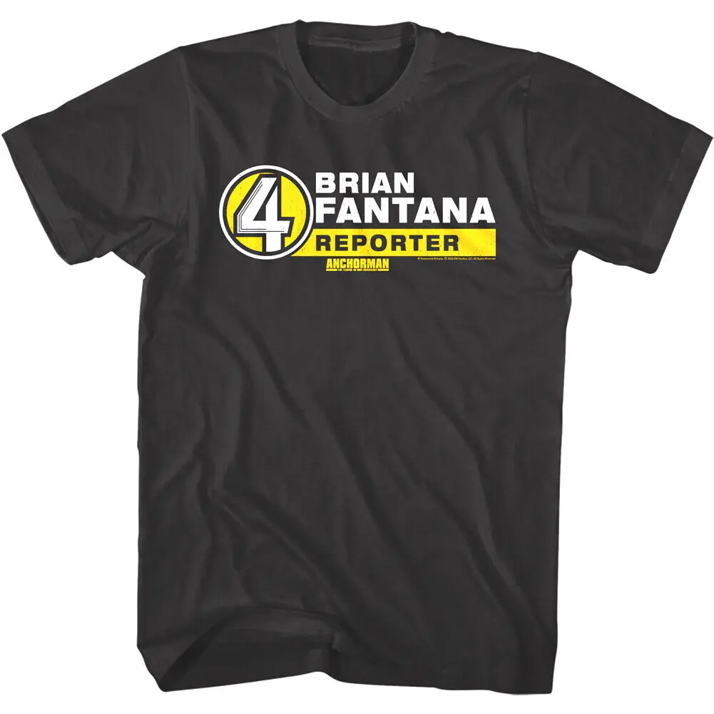 Anchorman Brian Fantana Reporter Name Tag Men's T Shirt Channel 4 News Paul Rudd