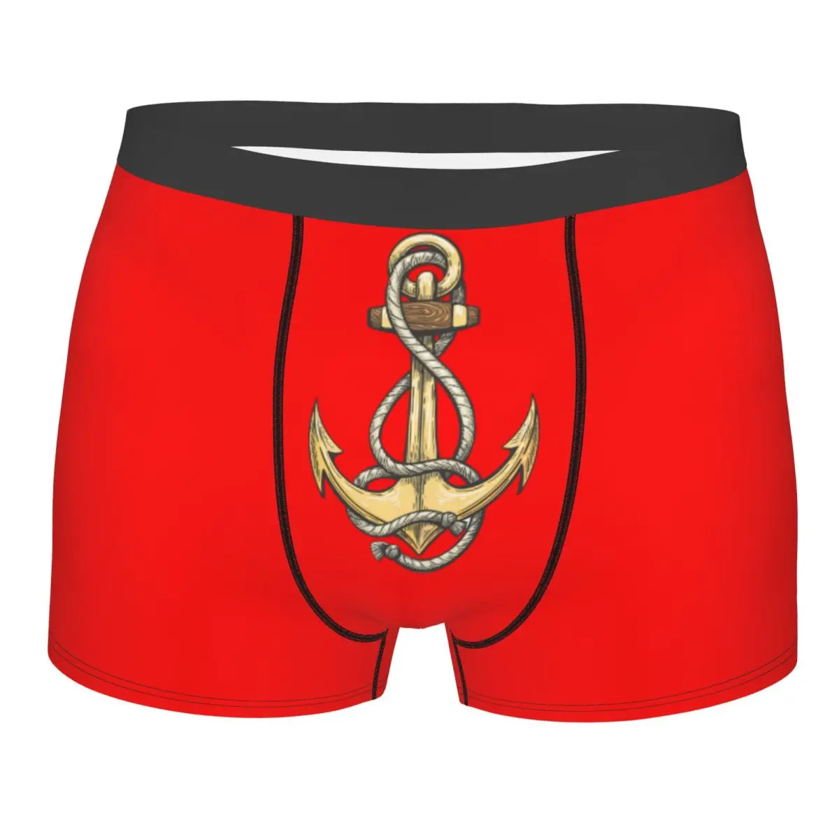 Benutzerdefinierte männliche Neuheit nautische Anker Unterwäsche Sailor Adventure Boxershorts weiche Shorts Höschen Unterhosen