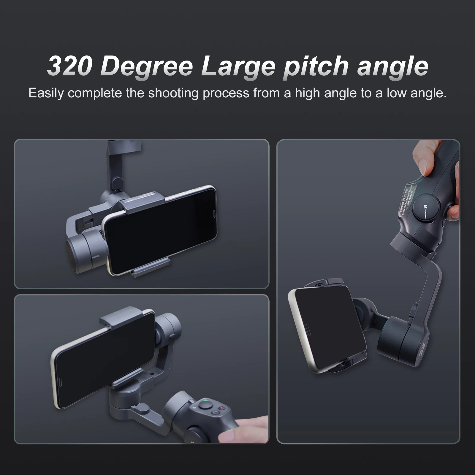 CERASTES Capture2s 3 Trục Gimbal Ổn Định Với Trọng Tâm Bánh Xe Quay Vlog Cho iPhone 13 12 Pro Max Samsung s21 S20 Android