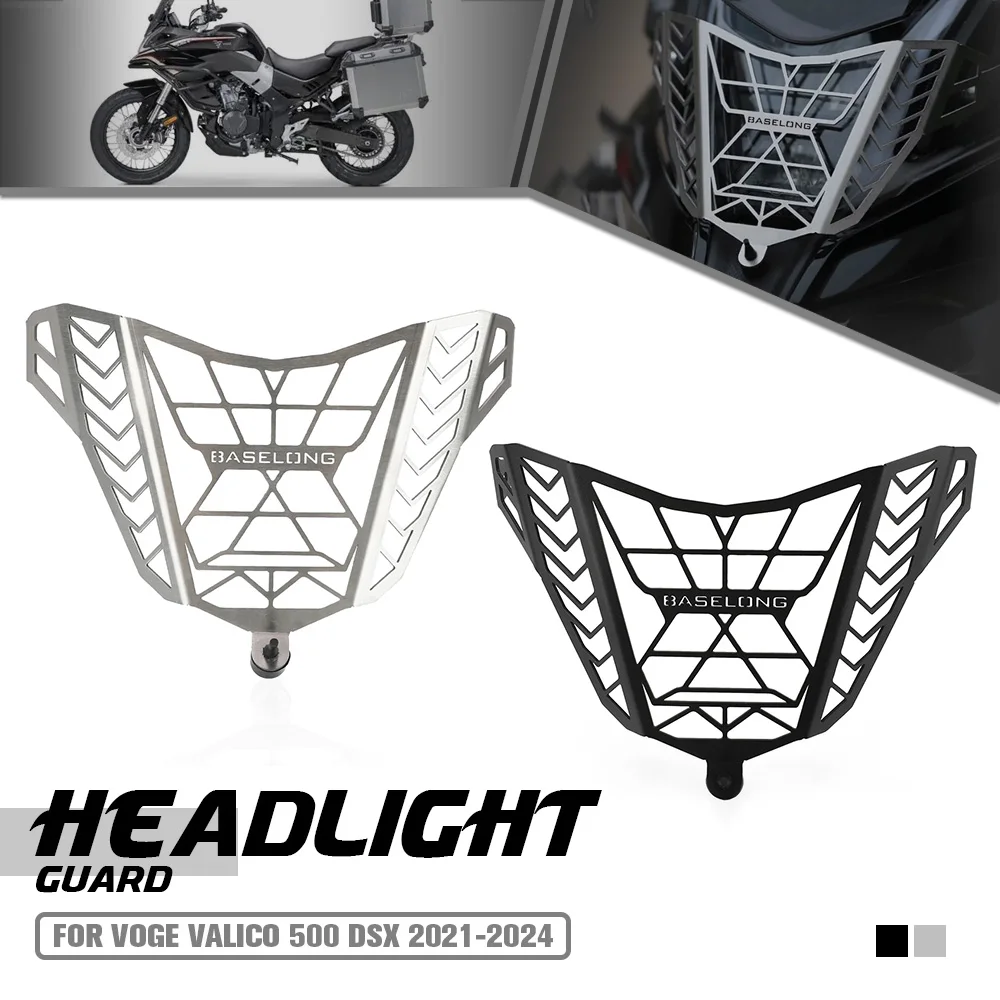

For VOGE Valico 500 DSX 2021-2022-2023-2024 Motorcycle Stainless Steel Accessories Headlight Guard Grille Cover Protector 500DSX