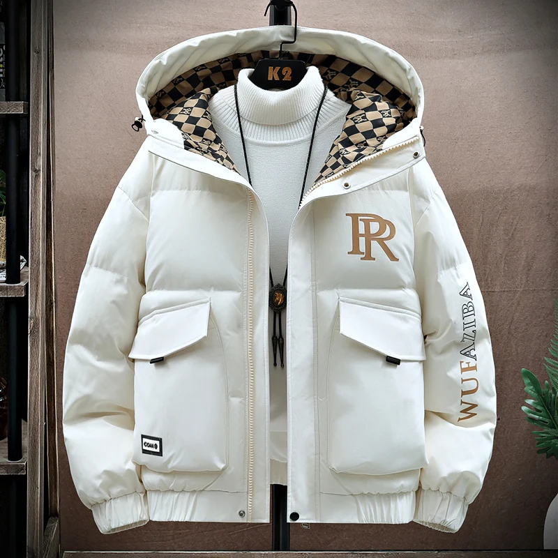 

Winter Thickened Men's Jacket 2024 New Style Cotton down Coat Hooded Warm Casual Men's Clothing Youth Fashion Urban Style