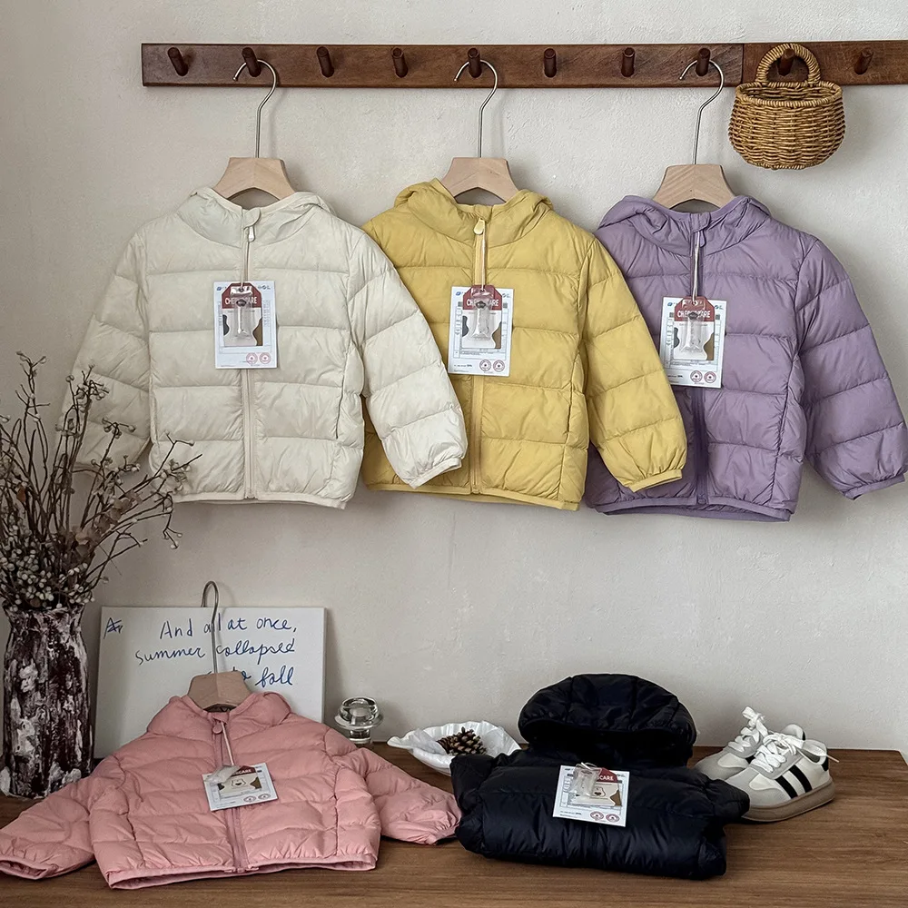 

Детский однотонный теплый пуховик премиум-класса для мальчиков и девочек, короткий зимний короткий пуховик на 90% пуху, детская зимняя верхняя одежда для детей 0-10 лет ℃