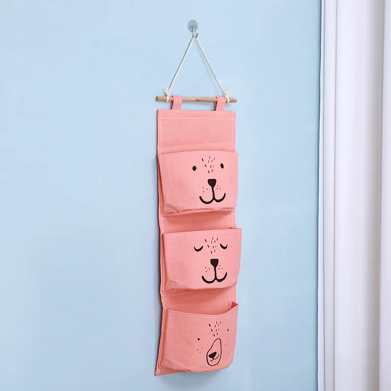 Hanging Storage Bag 3 Pocket Waterproof Hanging Organizer for Dorm Living Room Bathroom Home Fabric Wall Closet Organizer