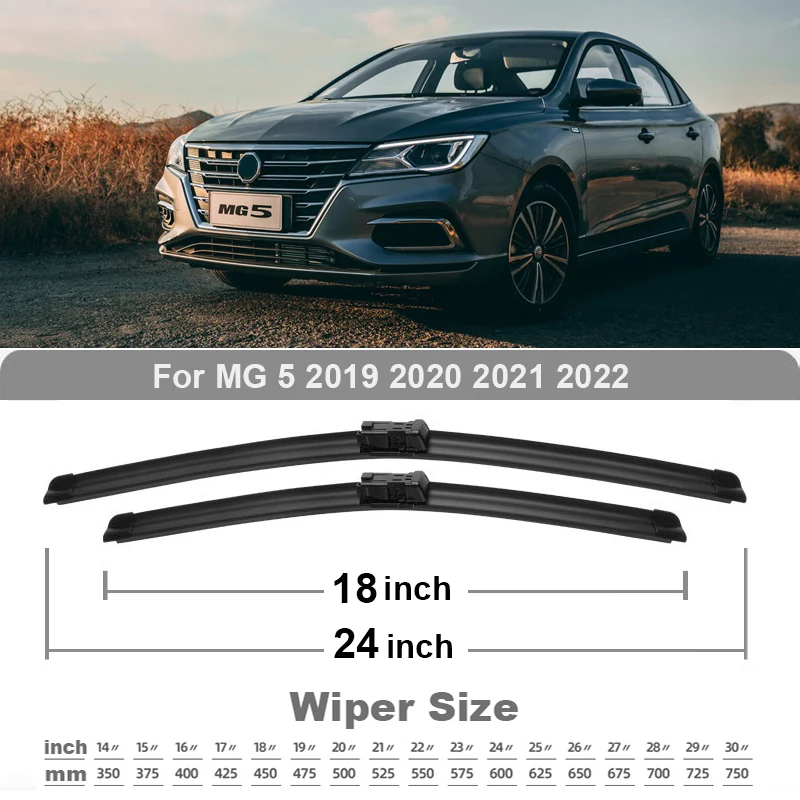 TONLINKER Car Front Windscreen Wiper Blades For MG 5 MG5 2019 2020 2021 2022 Model Car Accessories Wiper Blade Brushes Cutter