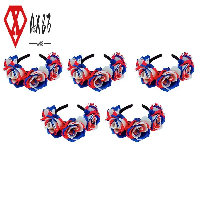 

AX83-5Pcs Blue White Red Sports Hair Band For Men Women Hair Head Hoop Band Sports Headband Hairband Hair Accessories