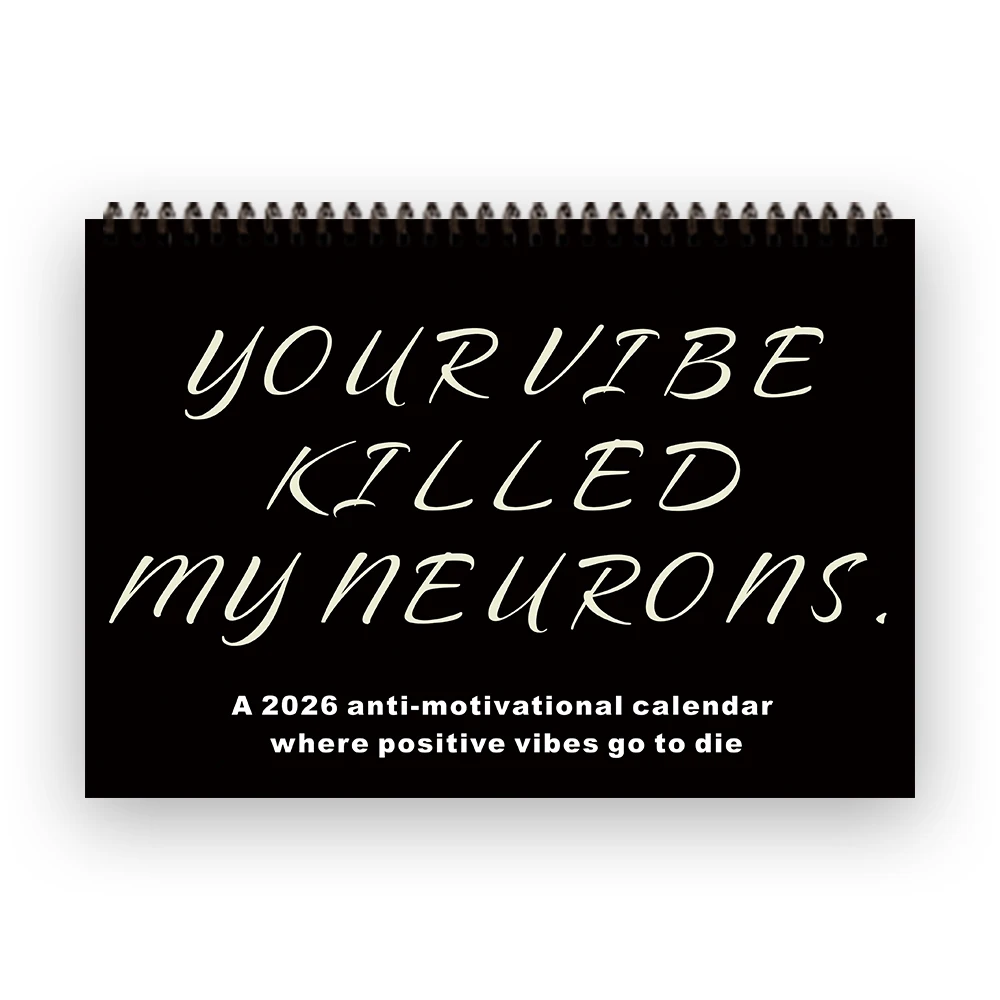 

1 шт. календарь на 2026 год, черные мотивационные саркастические цитаты, ежемесячный план на 12 месяцев, настольный календарь, идеальный подарок на дни рождения и Рождество