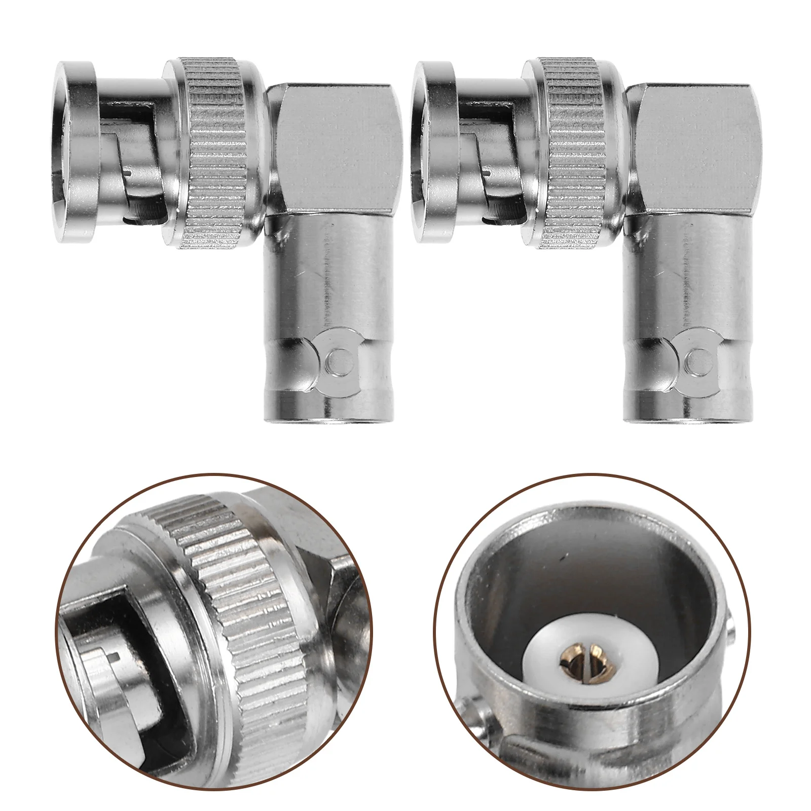 

2pcs L Shaped Male To Female Adapter 90 Degree Right Angle Connector For Camera Security Audio Video Extension Cable