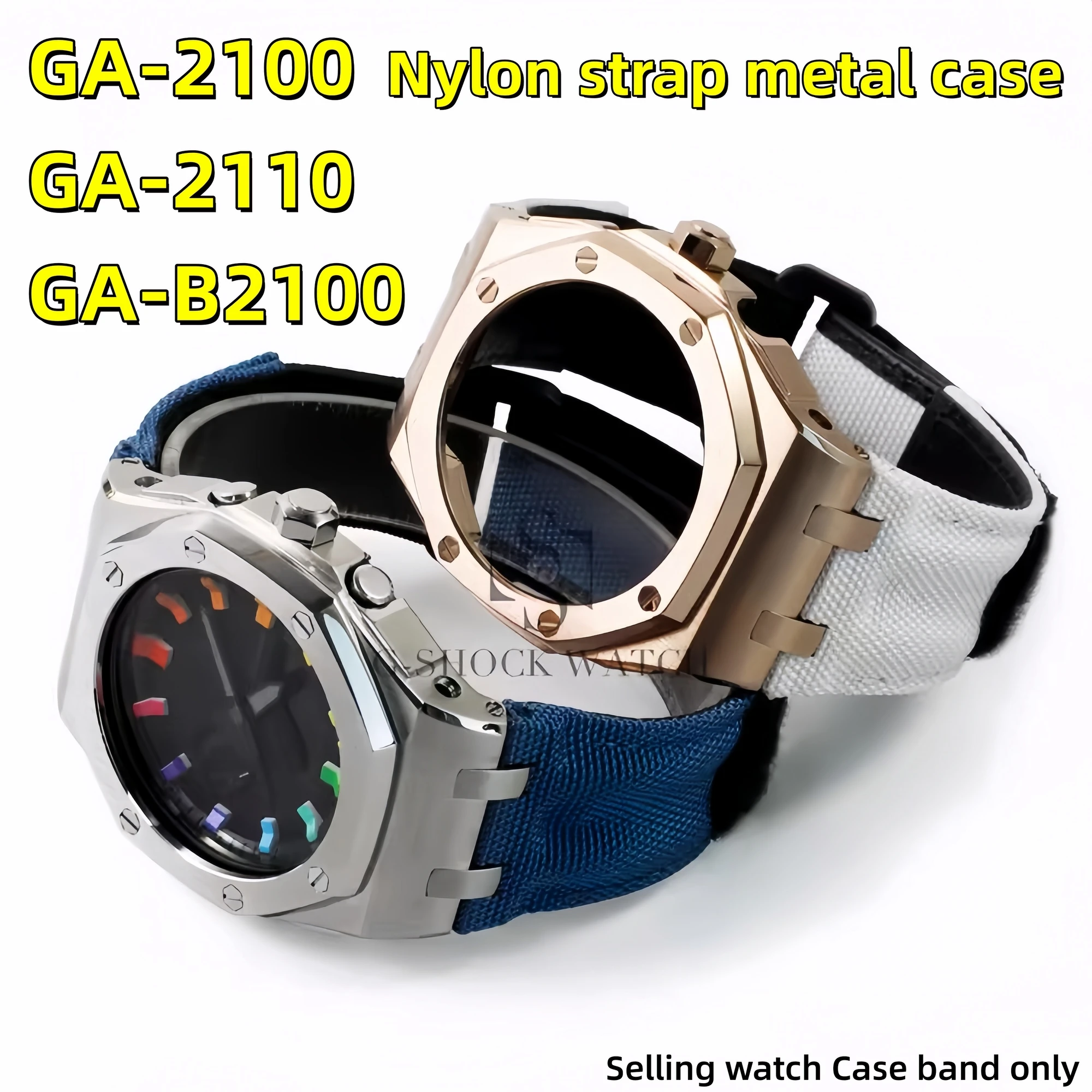 

Для Casio G-SHOCK GA2100 GA-2110 GA-B2100: нейлоновый кожаный ремешок для часов + металлический корпус, серия 5611 Farm Oak, модифицированные аксессуары для часов.