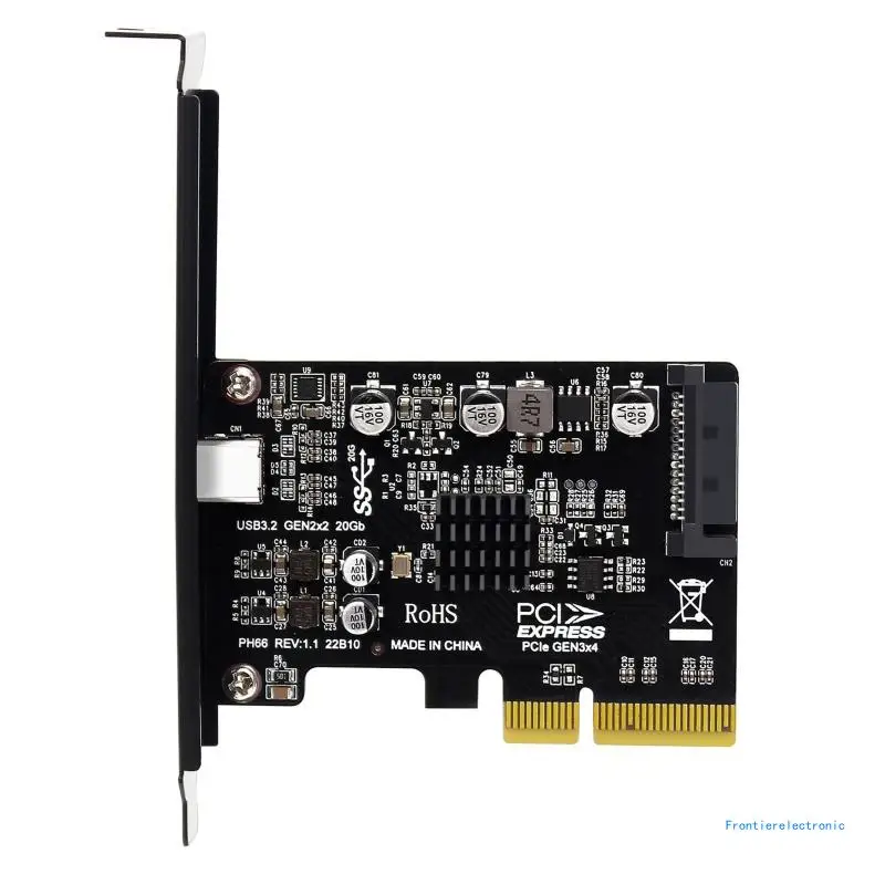 USB 3.2 PCI for Express Expansion Card PCI-E 4X to USB3.2 Gen2 Type-C 20Gbps DropShipping