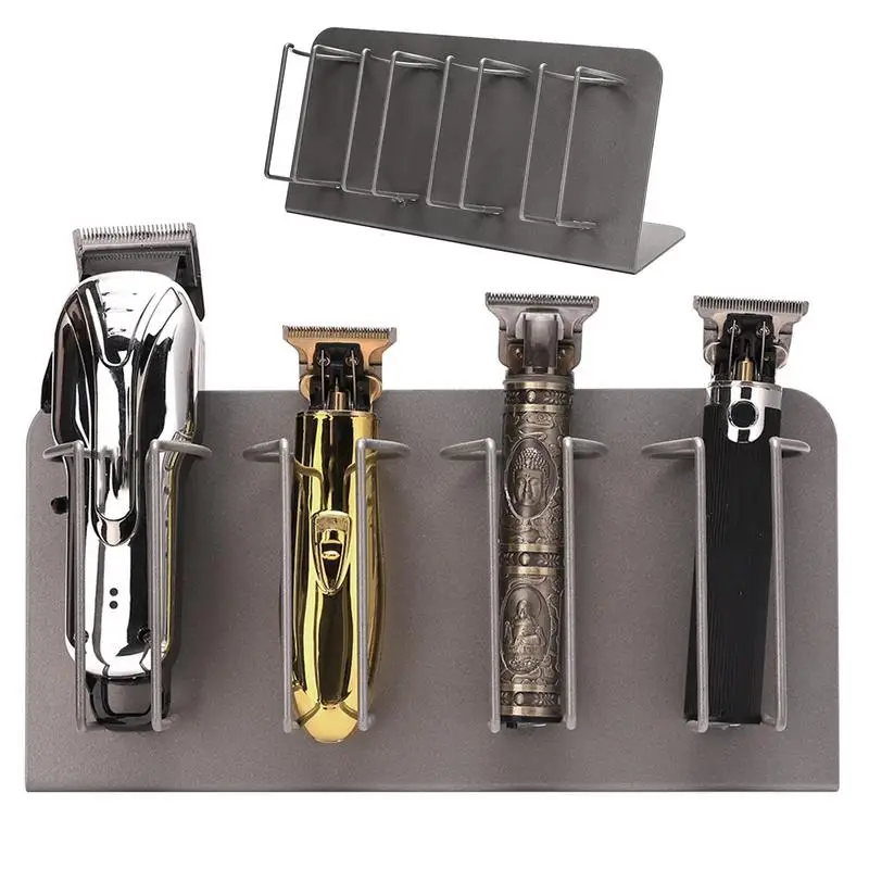 Hair Clipper Rack Hair Clipper Shelf Stainless Steel Hair Tool Organizer Anti-Slip Salon Tools Box For Hairdresser Beard Shaver