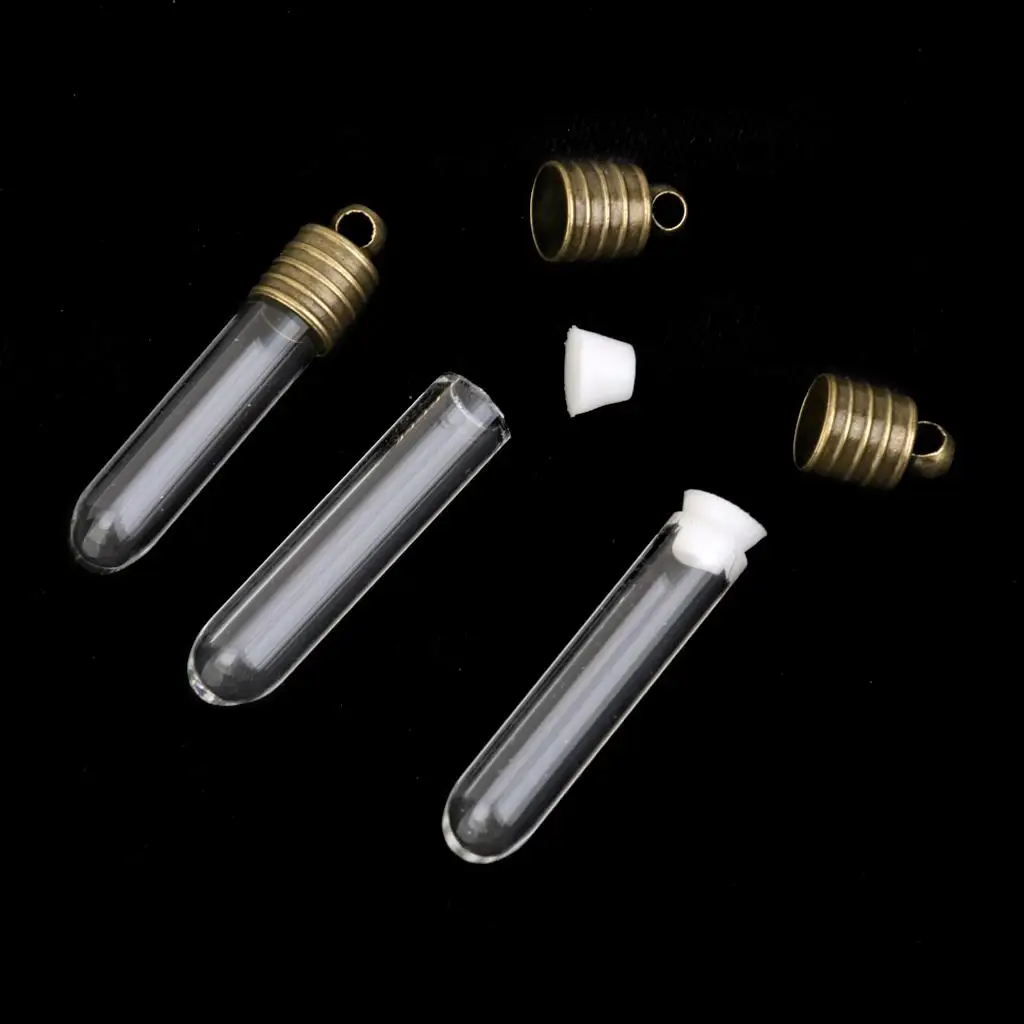 مجموعة المعلقات على شكل قارورة زجاجية صغيرة مع سدادات مطاطية هدية لصنع المجوهرات بنفسك وسحر الديكور #4