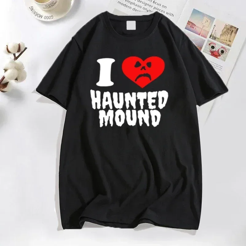 Sematary I Love Haunted Mound T-Shirts Popular Trend Heart Shape Print T Shirt for Men Funny Streeetwear Cotton Tshirt Clothing