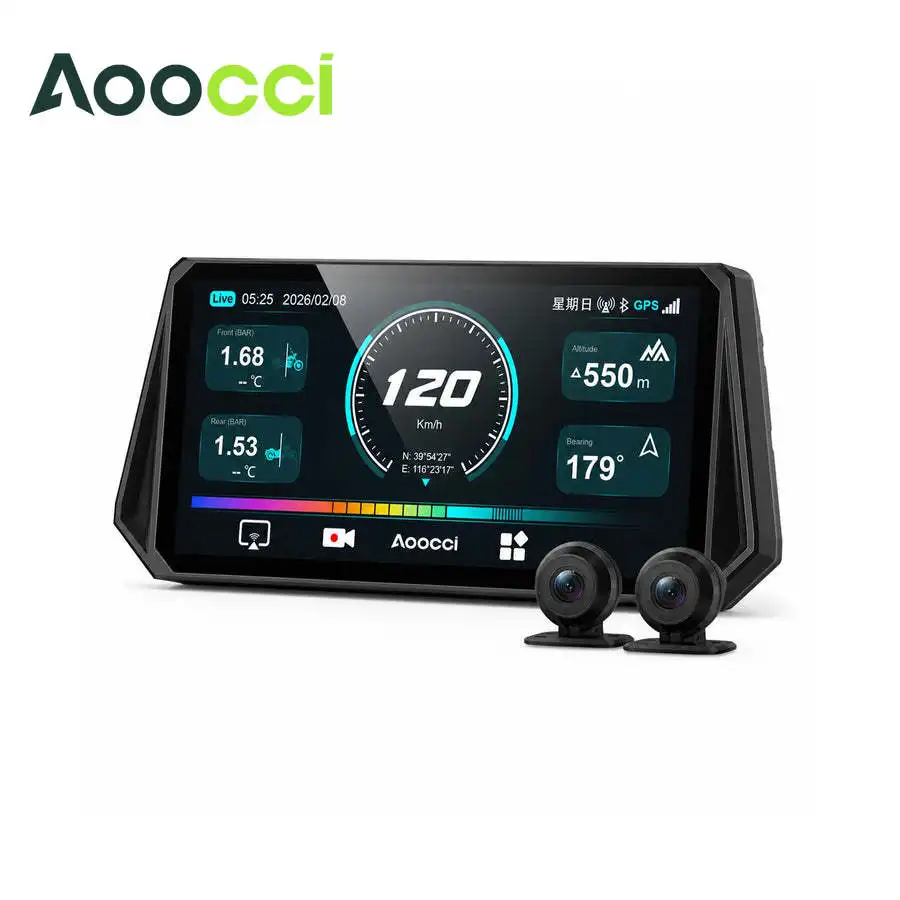 Aoocci D6A 6-дюймовый GPS Carplay для мотоцикла с беспроводным CarPlay и Android Auto, мото-GPS-навигация для мотоцикла, двойной Bluetooth.