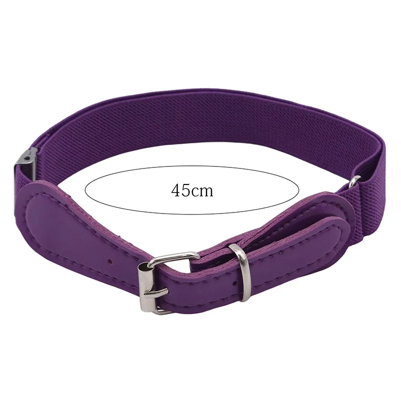 Mode Kinderen Effen Kleur Riem Meisjes/Jongens Elastische Taille Riem Metalen Pin Gesp Kinderen Leer Hoge Kwaliteit Wit/zwart Band Bel