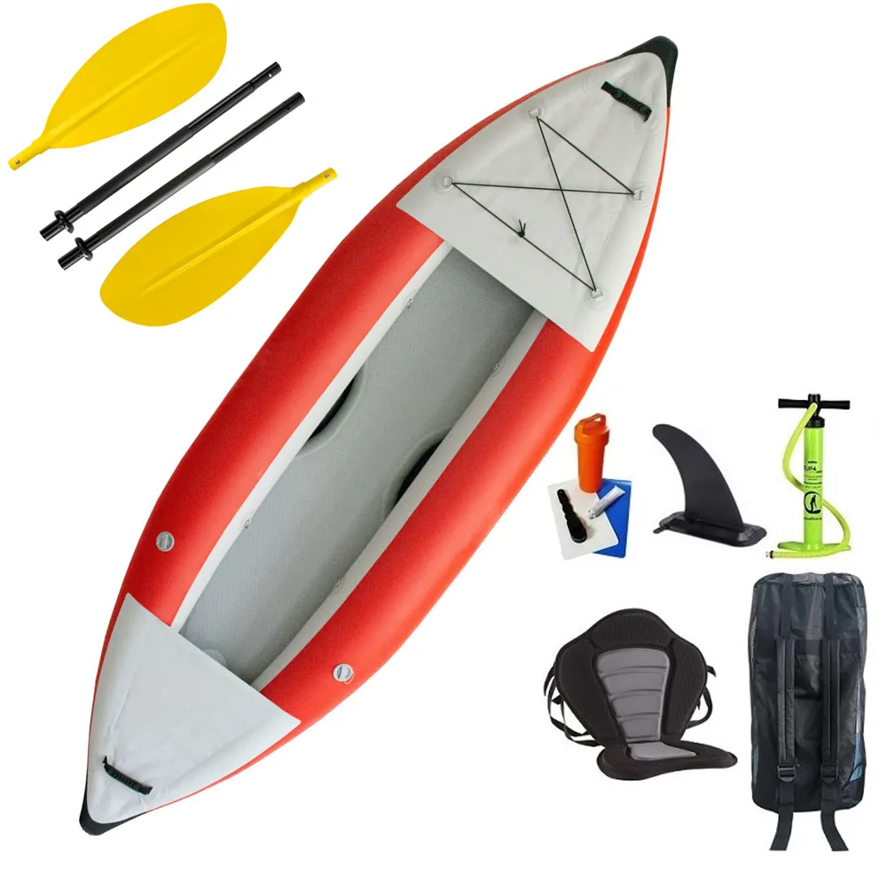 Canoa inflable plegable para una sola persona, Kayak de pesca, puntada, barato, a la venta