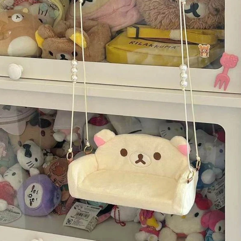 Muñeco Rilakkuma Kawaii, Decoración para Columpio, Escena de Relajación, Colgante de Oso para Sofá, Adorno de Pared para Dormitorio, Decoración del Hogar, Juguetes Clásicos para Niños, Regalos
