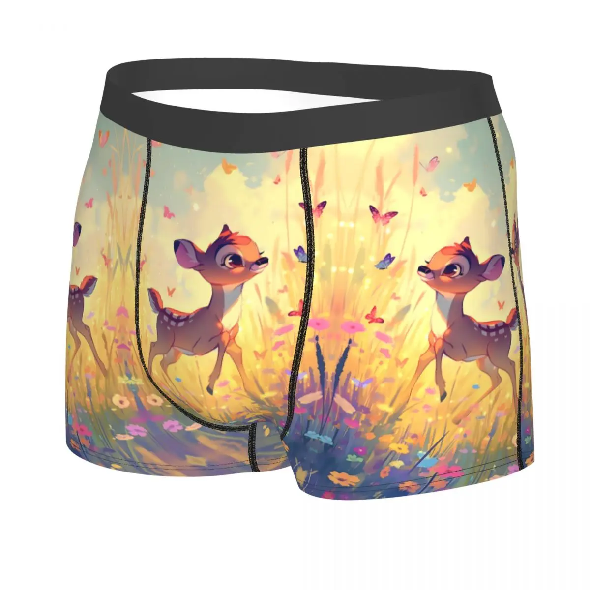 Ropa interior personalizada de ciervo Bambi para hombre, calzoncillos Boxer elásticos con estampado clásico de animales, pantalones cortos, bragas suaves para hombre