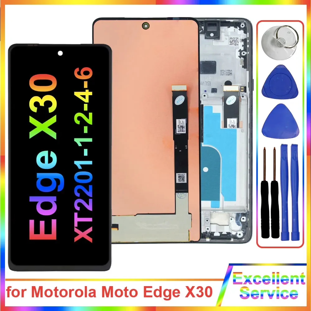 6.7'' LCD for Motorola Moto Edge X30 XT2201-2 LCD Display Touch Screen Digitizer Aseembly Replacement for Moto Edge X30 XT2201-1