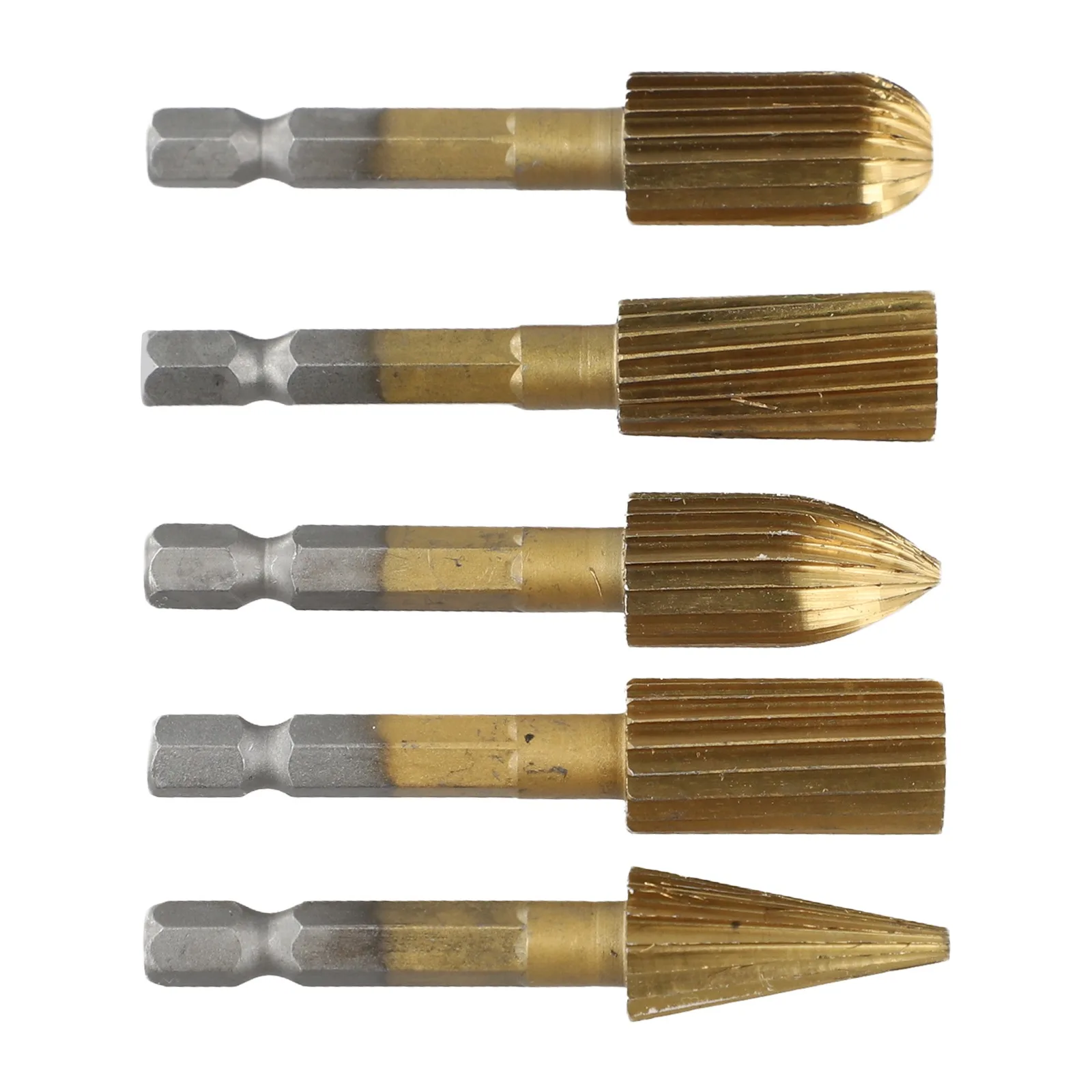 5pcs 1/4inch(6.35mm) Shank Carbide Burrs Rotary File Rotary Rasp Cutter Files  Carbide Milling Cutter Rotary Tool Power Tools