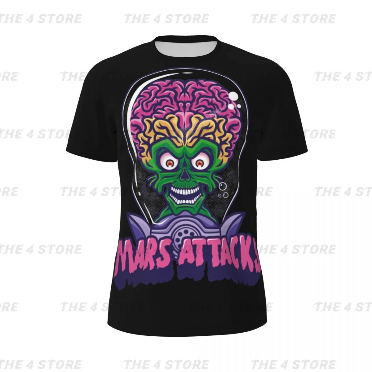 

Ack Mars Attacks 100% polyester Men Short Sleeve Top Funny Tee Clothes Girls Training Uniform Clothing T-shirt