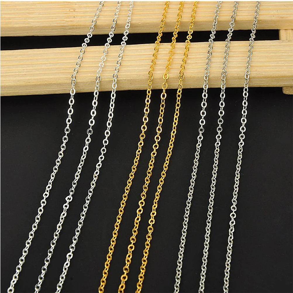 Cadena Plana Cruzada de Acero Inoxidable de 5 Metros para Fabricación de Joyas, Accesorio de Bricolaje, Cadena Trenzada Plateada para Collar, Kit de Bricolaje