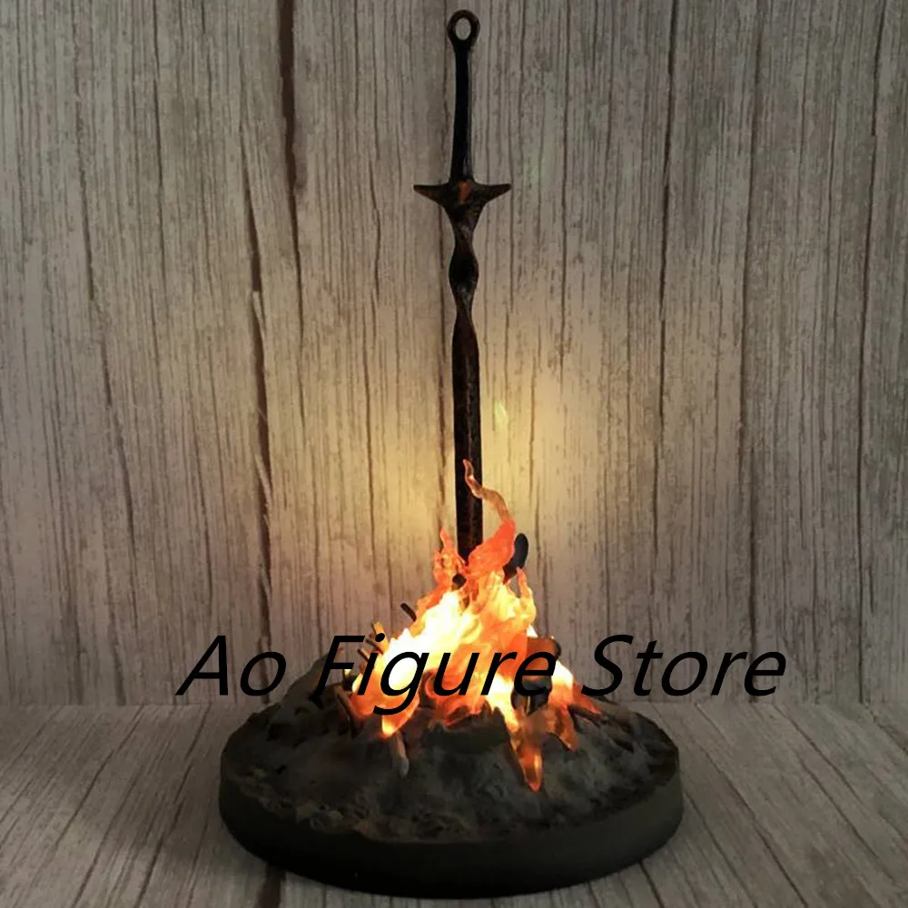 Dark Souls 3 Bonfire 1/6 Scale PVC Figure Fire Glowing Sword LED ILLUMINATION Collectible Model Toy Gifts with Light