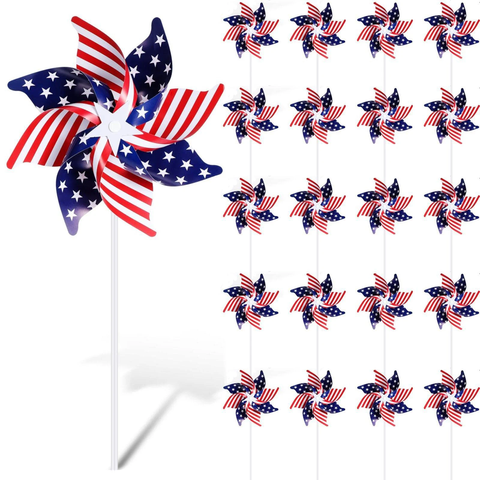 Wind Spinner Stars Stripes Rotatable Yard Spinner 4th of July Outdoor Decoration Gift Party