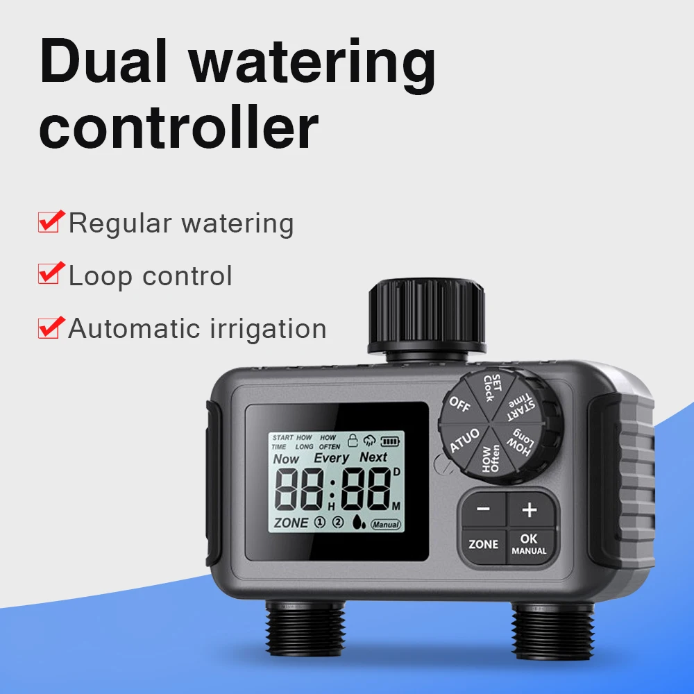 Automatic Water Timer 2-Outlet Multifunctional Sprinklers Convenient IIntelligent Irrigation Watering System Garden Tools