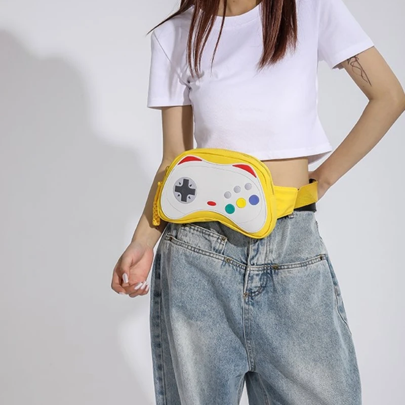 Divertente marsupio a forma di Gamepad donna borsa a tracolla a tracolla in PU impermeabile borsa a tracolla per cintura sportiva di grande capacità