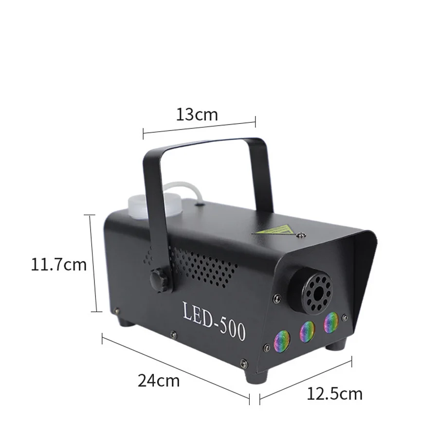 Máquina de humo con Control remoto, generador de humo de efectos especiales de escenario, modelos siempre brillantes de siete colores, 500W, 3LED