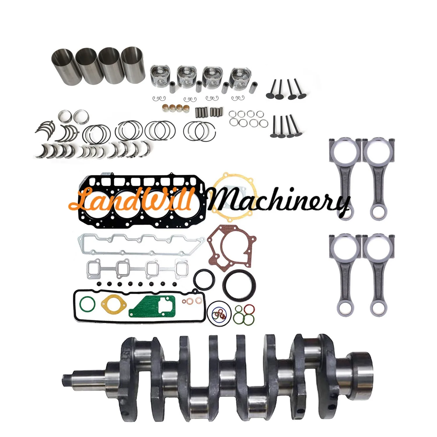 Overhaul Rebuild Kit Connecting Rod + Crankshaft Fits For Yanmar 4TNE94