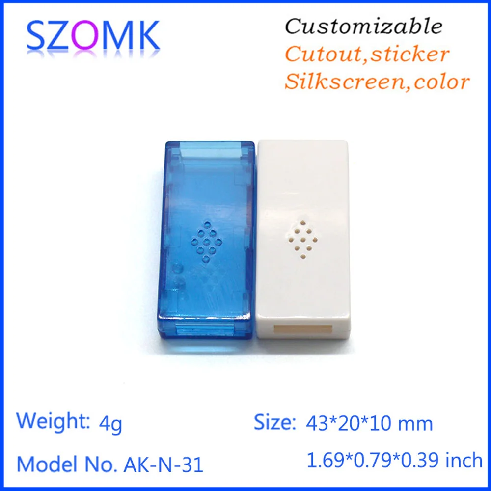 20Pieces 43*20*10mm plastic box eletronic small usb enclosure project case szomk usb stick instrument housing